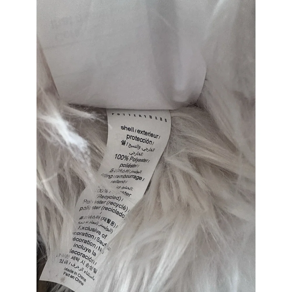 Pottery Barn: Luxe Faux Fur Dog with Antlers Shaped Plush Christmas
